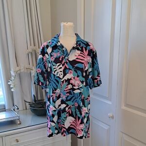 NWOT Chubbies‎ Mens Performance Hawaiian Tropical Print Golf Polo Shirt MD